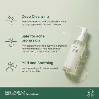 Anua Heartleaf Pore Control Cleansing Oil 200ml - K-beauty